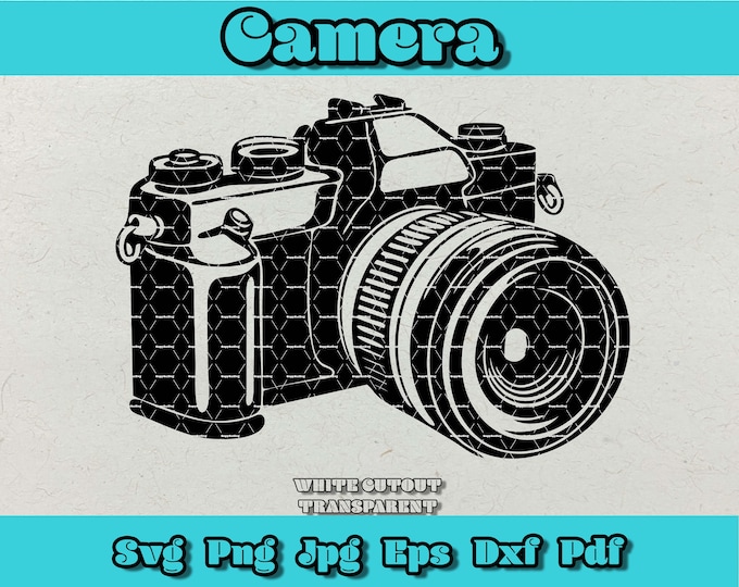 Camera Clipart: Black and White SVG, Cricut Silhouette File (digital ...
