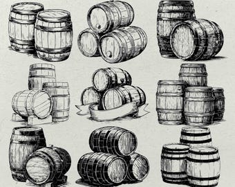 Vintage Whiskey Barrel SVG Bundle: Laser Engraving & Printable Art