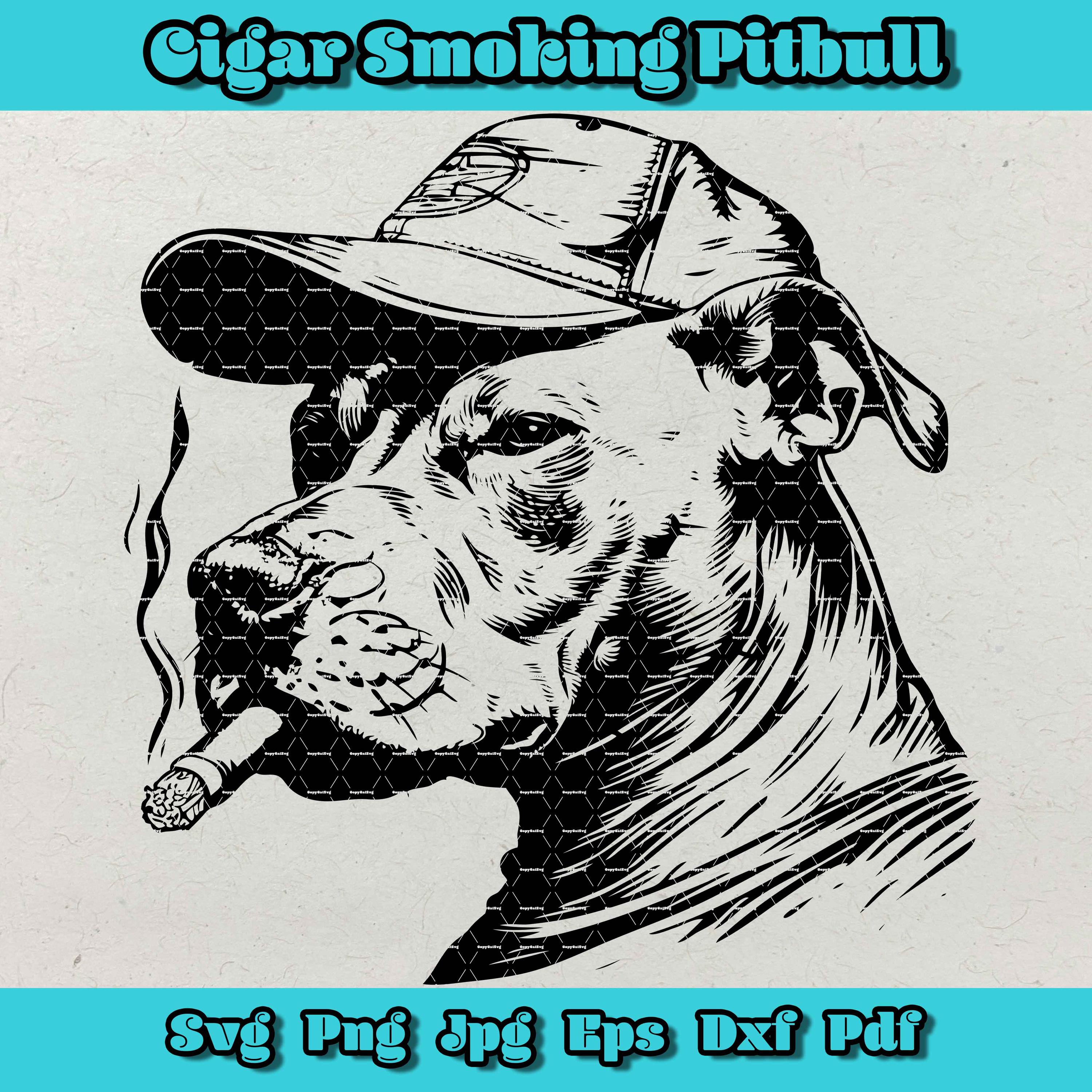 Pitbull Smoking Etsy UK