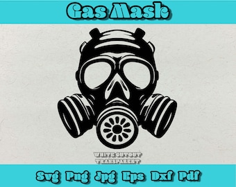 Gas Mask SVG, Gas Mask PNG, Gas Mask Cut File, Gas Mask Clipart, Gas Mask Stencil, Gas Mask Vector for Cricut Silhouette, Instant Download