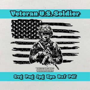 US Veteran Soldier SVG: Military Warrior Graphic (Digital Download)