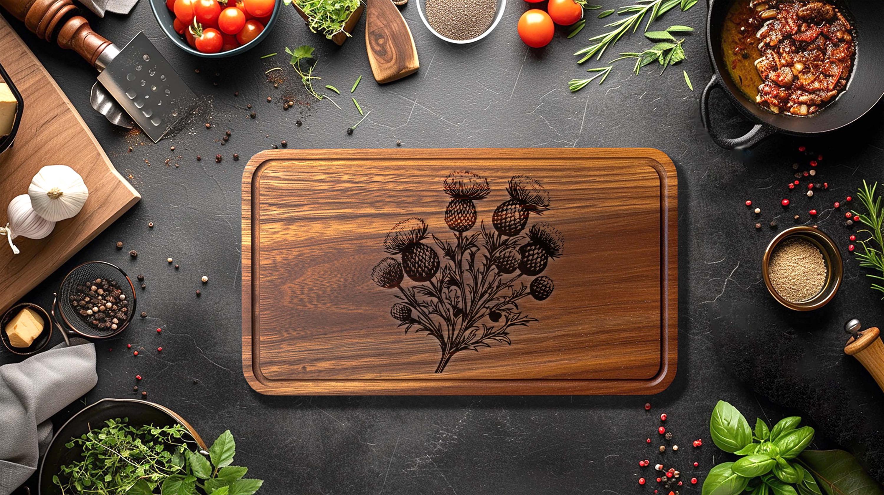 アザミSVGバンドル：ワイルドフラワーレーザー彫刻とクリカット