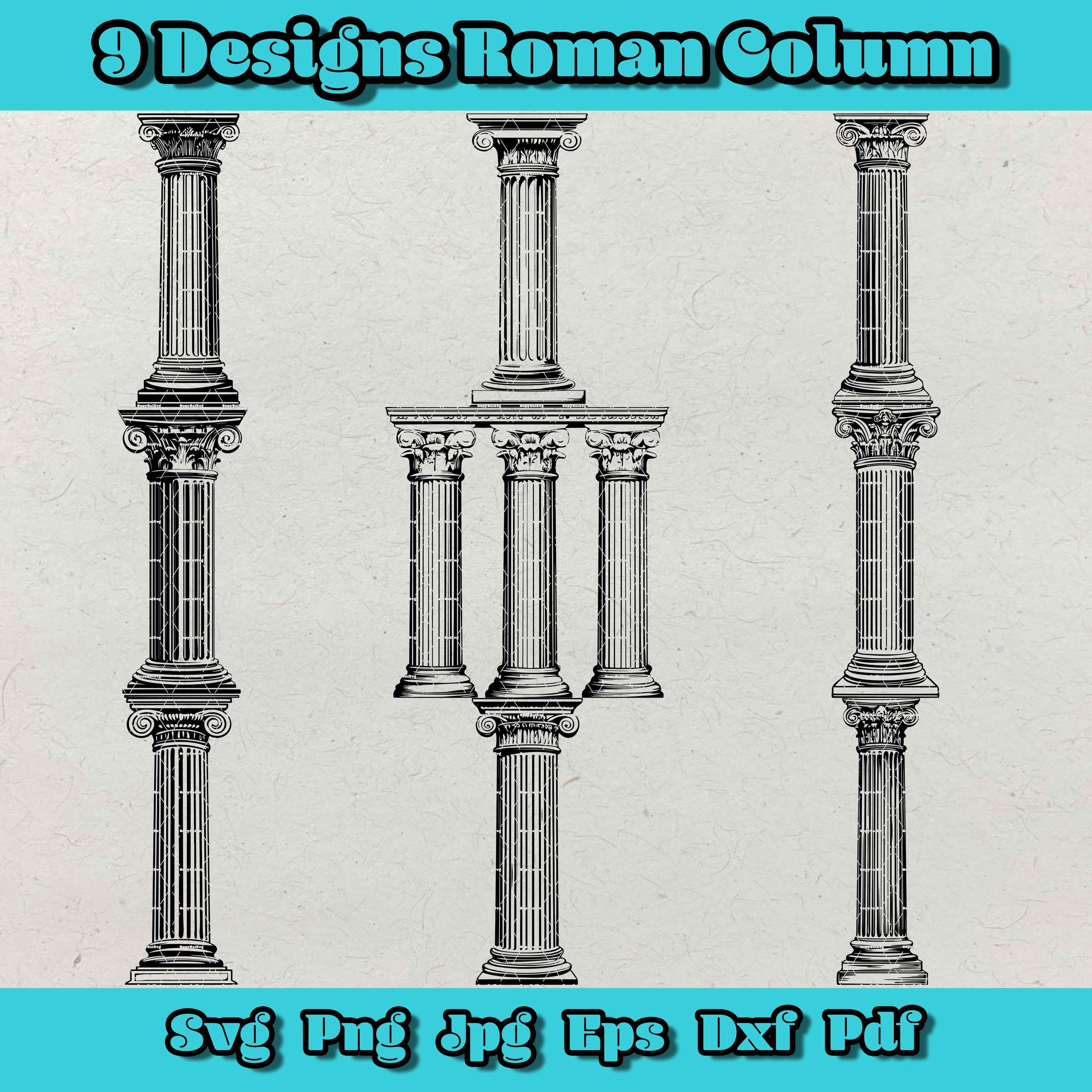 Roman Column SVG Bundle: Greek Architectural Design (Digital Product)