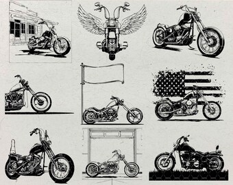 Motorcycle Chopper SVG Bundle: Biker Designs for Laser Engraving & Cricut