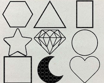 Geometric Shapes SVG Bundle: Black Line Art, Laser Engraving Outline (Printable Vector Design Set)