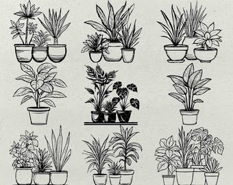 House Plants SVG Bundle: Botanical Home Decor Clipart (Digital Download)