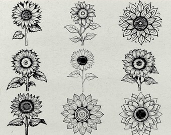 Sunflower SVG Bundle: Floral Clipart, T-Shirt Design (Digital Download)
