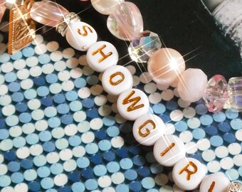 Showgirl Homecoming • Kylie Minogue Friendship Bracelets • Tension Tour • AB Glass Beads • Pink Costume • Heart • Festival • Jewellery