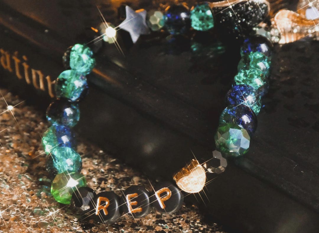 Friendship Bracelet • Green Snake • Custom Collection 6 • Rhinestone ...