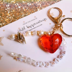 Sabrina Friendship Beaded Keychain • Charm Keychain • Aurora Borealis Beads