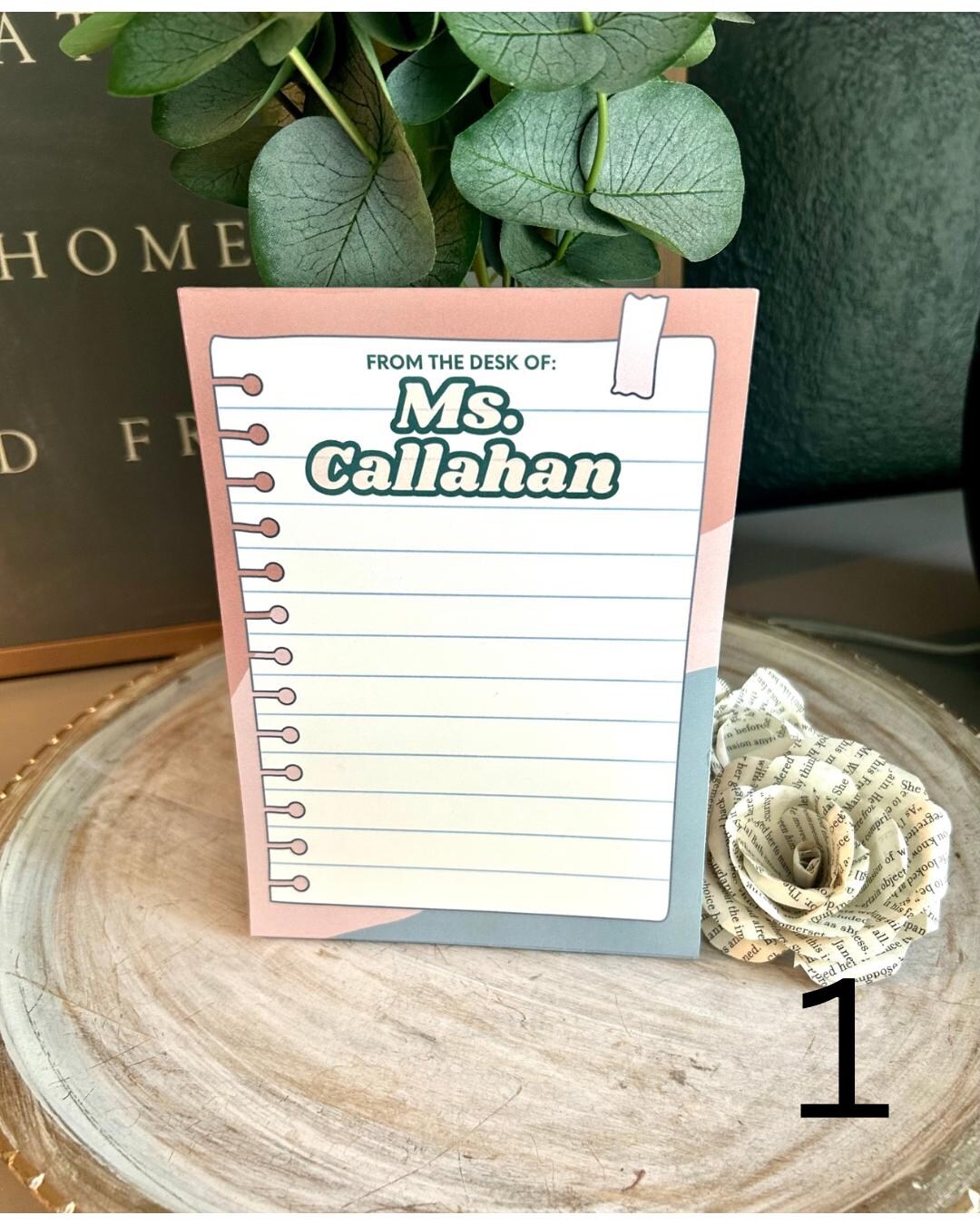 Custom Teacher Notepad | 5x7 Personalized Stationery | 30 Tear-off ...