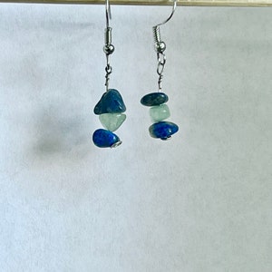 AvaBianca Earrings - blue & sea glass colored crystal stone earrings #107