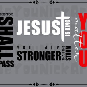Jesus Is King Svg, plus fort que la tempête, Believe Svg, chemise chrétienne, téléchargement numérique, Retro Trendy Christian Shirt Design, cadeau svg