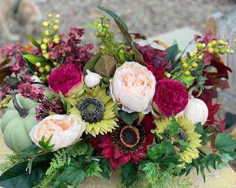Fall Centerpiece, Fall Centerpiece for Dining Table, Centerpiece, Pumpkin Centerpiece, Artificial Fall Arrangement, Fall arrangement