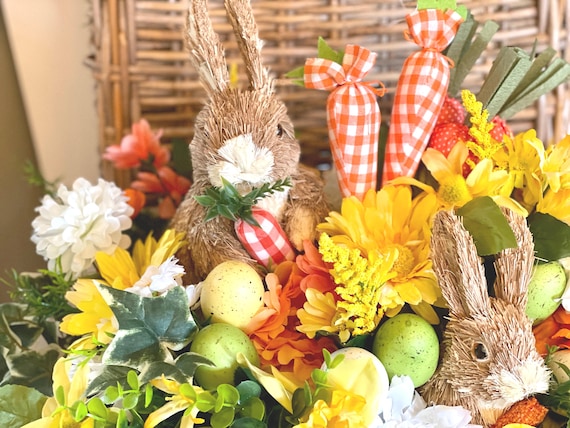 XL Easter Bunny Centerpiece, Spring Floral Arrangement, Easter Bunny Centerpiece, Large Spring Floral Arrangement, Floral Arrangement