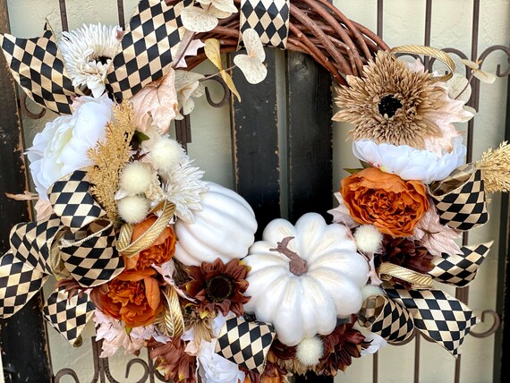 Fall Wreath for Door, Fall Wreath, Fall Front Door Wreath, Thanksgiving Wreath, Elegant Door Wreath, Autumn Door Wreath, Pumpkin Wreath