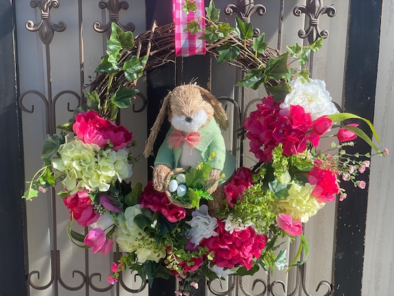 Easter Wreath, Spring Wreath for Front Door, Bunny Wreath, Spring Wreath for Front Door, Easter Wreath for Front Door, Bunny Wreath, Easter