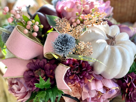 Fall Centerpiece for Table, Fall Centerpiece, Pumpkin Centerpiece, Fall Centerpiece for Table, Fall Table Centerpiece, Pink Fall Centerpiece