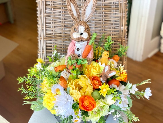 Easter Centerpiece for Table, Spring Centerpiece, Easter Table Arrangement, Centerpiece for Spring Centerpiece for Easter,Bunny Centerpiece