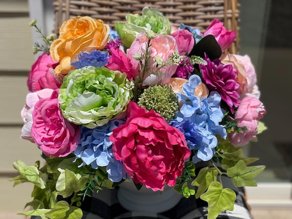 Everyday artificial floral arrangement, Large floral arrangement, Hydrangea and Peony floral arrangement, Elegant floral arrangement