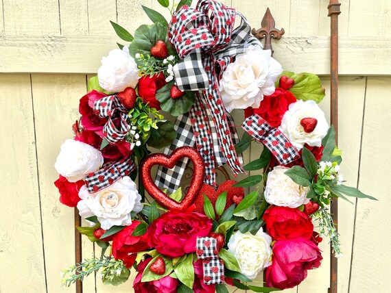 Valentine's Wreath, Valentine's Day Decor, Valentine's Day, Valentine Wreath for Door, Valentine's Wreaths, Wreath for Valentine's Day