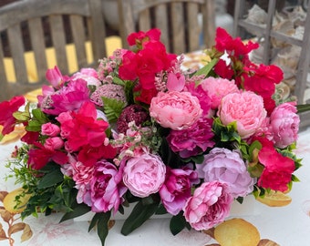 Pink Floral Arrangement, Spring Floral Arrangement, Large Pink Floral Arrangement, Artificial floral Arrangement, Pink Floral Centerpiece