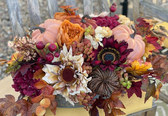 Large fall centerpiece, fall centerpiece, fall centerpiece for dining table, pumpkin centerpiece, thanksgiving centerpiece, fall decor