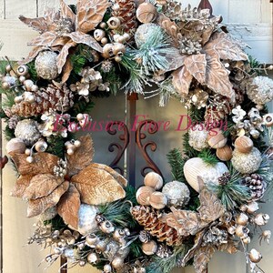Christmas Wreath, Holiday Wreath, Winter Wreath, Best Seller, Elegant Wreath, Christmas wreath gold, Christmas Wreath outdoor, Gold Wreath