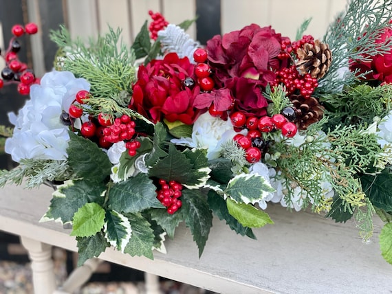 Winter Floral Centerpiece: Peony, Pinecone, and Evergreen Arrangement