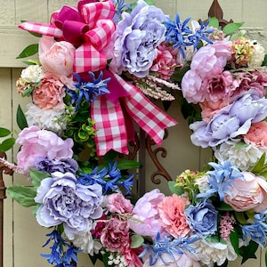 Everyday Wreath, Summer Wreaths, Wreath for Door, Everyday Wreath, Wreath for Door, Summer Wreath, Peony Wreath, Peony Wreath