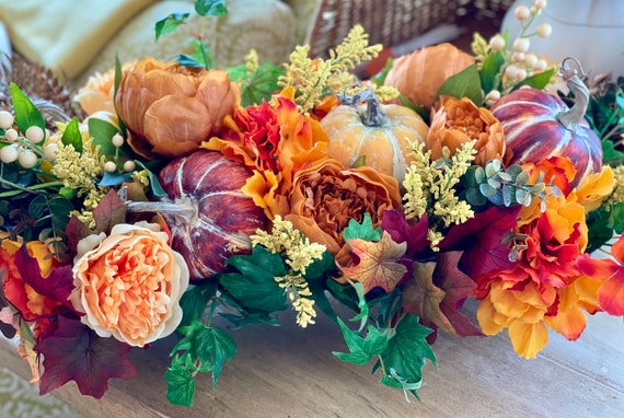 Large Fall Centerpiece, Fall Centerpiece, Pumpkin Centerpiece, Centerpiece for dining Table, Large Centerpiece, Centerpieces, Fall decor