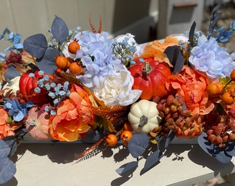 Fall Centerpiece,Centerpiece for Dining Table, Fall Table Arrangement,Pumpkin centerpiece,  Autumn Centerpiece, Thanksgiving Centerpiece