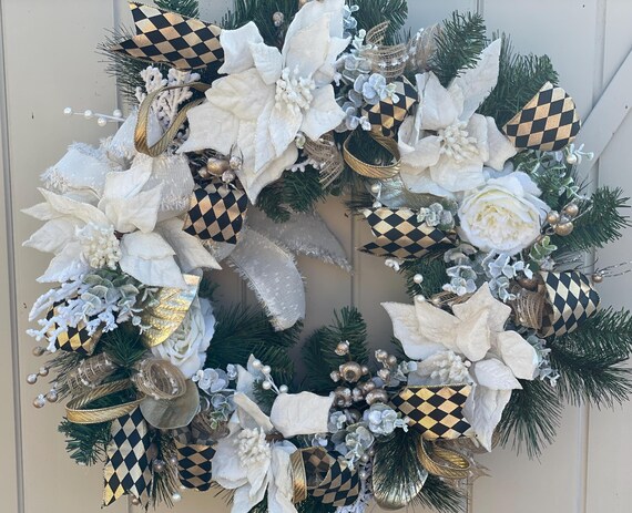 Front Door Wreath, Wreath for Door, Holiday Wreath, Christmas Wreath, Elegant Wreath for Door, Elegant Wreath, Christmas Wreath for Door