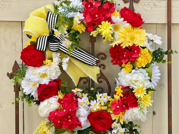 Everyday Wreath, Summer Wreath, Floral Wreath, Everyday Wreath, Wreath for Door, Door Wreath, Frontdoor Wreath, Wreaths, Summer Wreaths