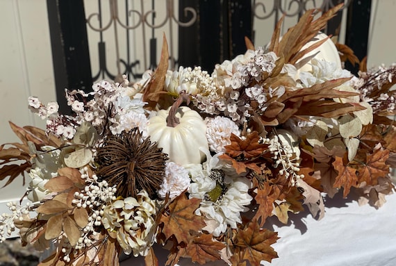 XL Fall Centerpiece, XL Fall Floral Arrangement, Fall Arrangement, Fall Centerpiece, Fall Cream Centerpiece, Fall Table Arrangement