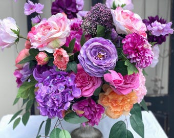 Luxurious Artificial Floral Arrangement, Large Floral Arrangement, Artificial Floral Arrangement, Centerpiece for Table, Elegant Centerpiece