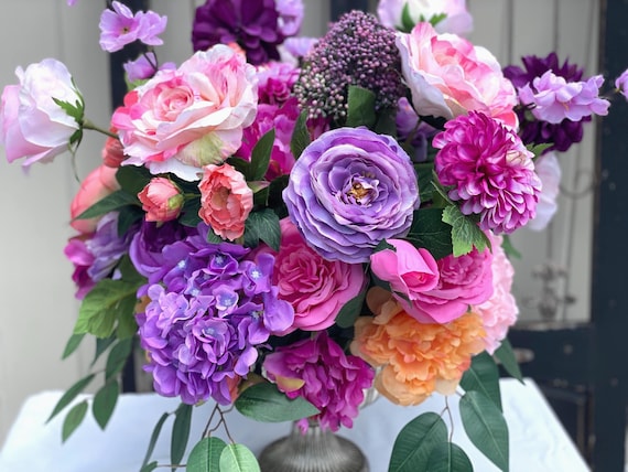 Luxurious Artificial Floral Arrangement, Large Floral Arrangement, Artificial Floral Arrangement, Centerpiece for Table, Elegant Centerpiece