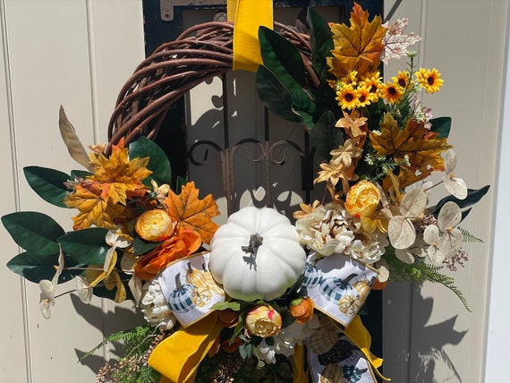 Fall Wreaths, Fall Wreaths for Front Door, Fall Wreath, Front Door Wreath, Pumpkin Wreath, Autumn Wreaths, Pumpkin Wreaths, Fall Centerpiece