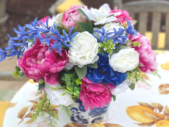 Everyday Centerpiece, Large Centerpiece, Centerpiece, Chinoiserie Centerpiece, Elegant Centerpiece, Peony Centerpiece, Floral Arrangement