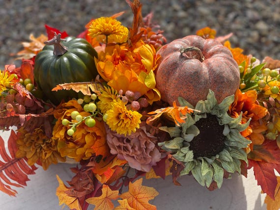 Fall Centerpiece for Table, Fall Centerpiece, Fall Centerpieces, Dining Table Centerpiece Thanksgiving Centerpiece, Pumpkin Centerpiece,
