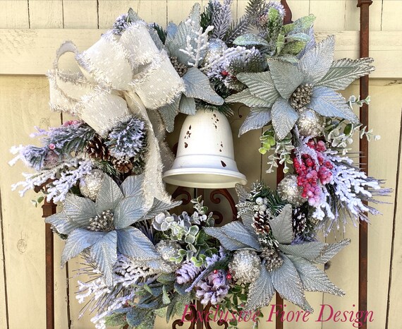 Christmas Wreath with Bell, Christmas Wreath for Front Door, Holiday Wreath, Christmas Wreath, Winter Wreath, Christmas Wreaths,