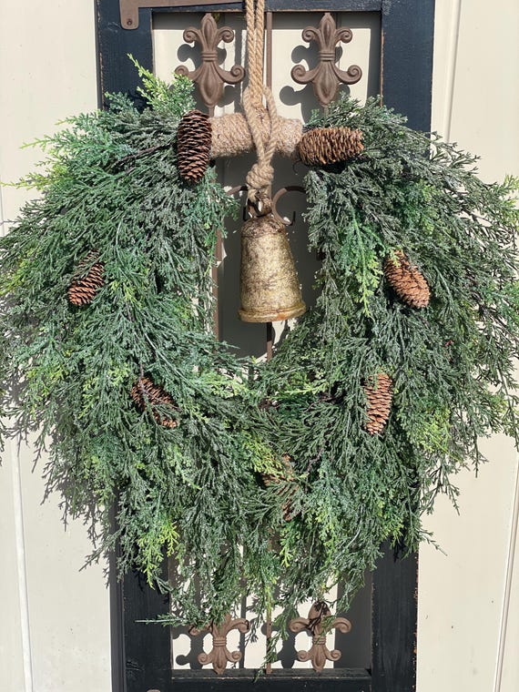 Cedar wreath for front door,  Wreath for door, Natural wreath for door, Holiday wreath, Winter wreath, Cedar wreath for front door
