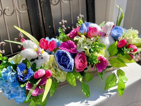 Spring Centerpiece, Spring Arrangement for Table, Easter Centerpiece, Easter Table Arrangement, Bunny Centerpiece, Spring Arrangement