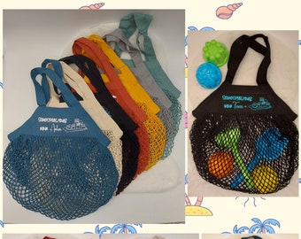 Netzbeutel Netztasche Einkaufsnetz personalisiertes Strandnetz sächsisch Sandspielzeugtasche Einkaufstasche Obstnetz Gemüsenetz