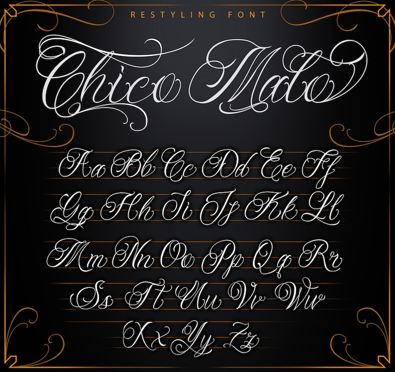 Chicano Tattoo Lettering, Single Letter in Svg--jpg--png Format, and ...