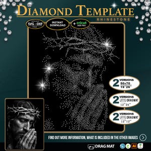 Rhinestone SVG Template RELIGIOUS jesus template Ready to Use -Plotter Cut File for Cricut Silhouette laser cut–Instant Digital Download