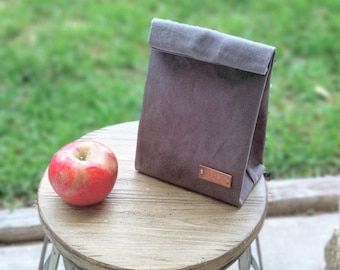 Personalized Canvas Lunch Bag, Reusable Snack Sack, lunch tote