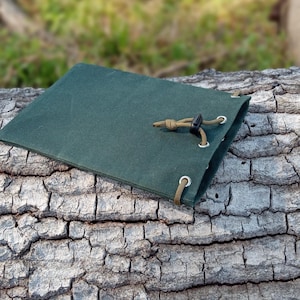 Waxed Canvas Drawstring Pouch, camping storage, handcrafted gear bag