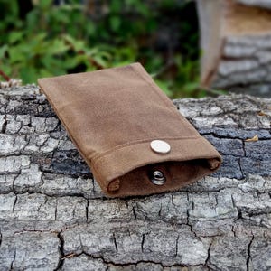 Waxed canvas snap pouch, ditty bag, multiple sizes