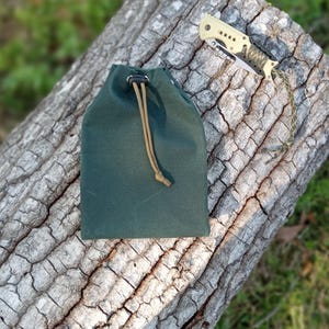 Waxed Canvas Drawstring Pouch: Dice Bag, Camping Storage